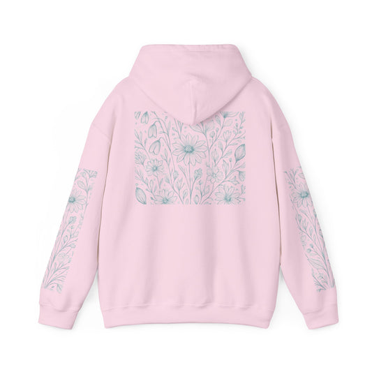 Floral Motif Unisex Hoodie - Cozy Gift, Casual Wear, Spring Fashion, Unique Design, Comfortable Sweatshirt